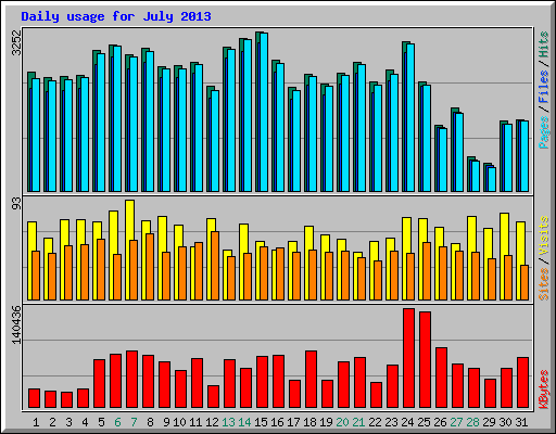 Daily usage for July 2013