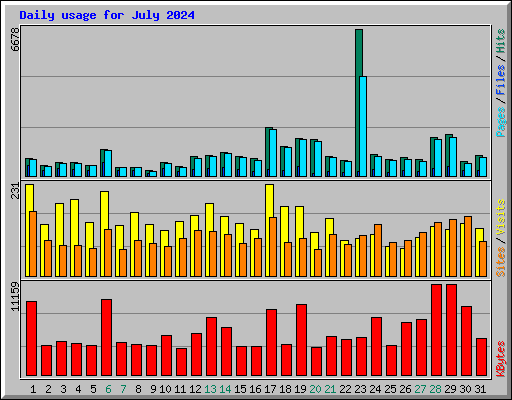 Daily usage for July 2024