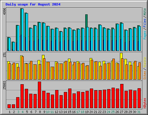 Daily usage for August 2024