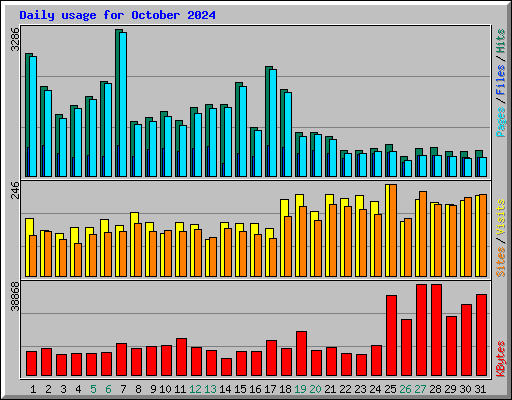 Daily usage for October 2024