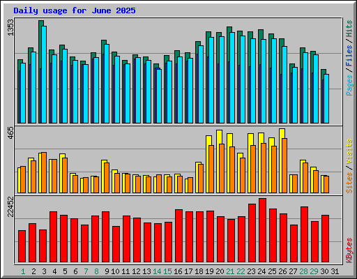 Daily usage for June 2025