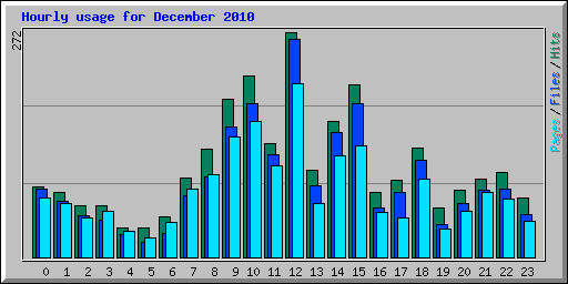 Hourly usage for December 2010