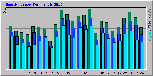 Hourly usage for March 2013