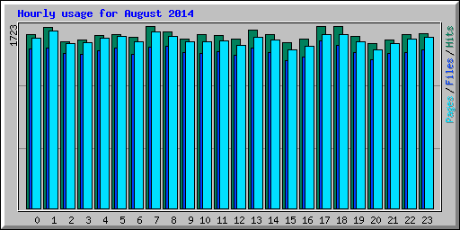 Hourly usage for August 2014