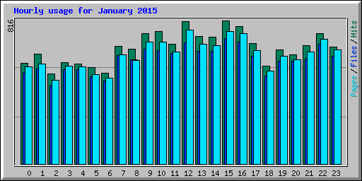 Hourly usage for January 2015