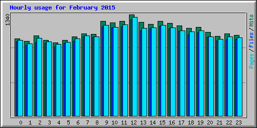 Hourly usage for February 2015