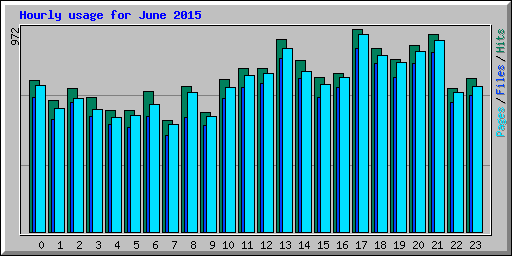 Hourly usage for June 2015