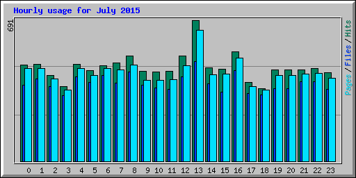 Hourly usage for July 2015
