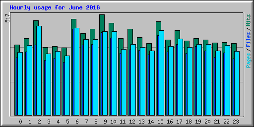 Hourly usage for June 2016