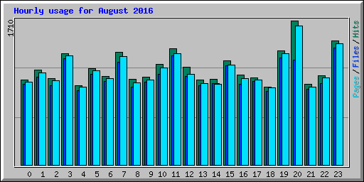 Hourly usage for August 2016
