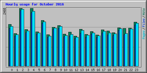 Hourly usage for October 2016