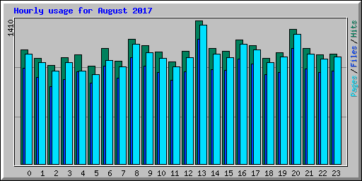 Hourly usage for August 2017