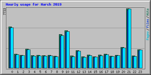 Hourly usage for March 2019