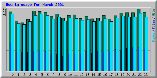 Hourly usage for March 2021