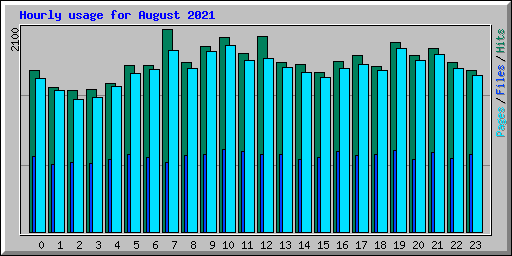 Hourly usage for August 2021