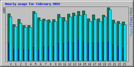 Hourly usage for February 2022