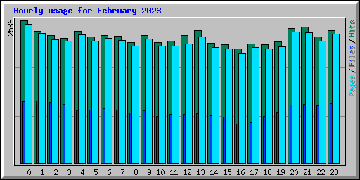 Hourly usage for February 2023